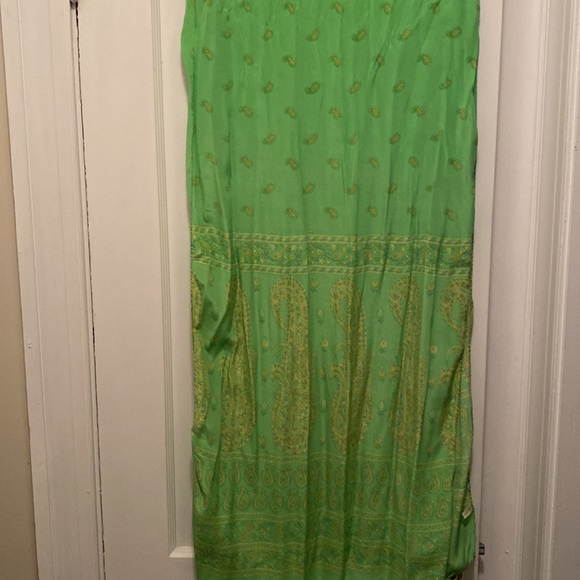 Christina India Lime Green Silk Shirt and Silk Scarf Combo - XL - Picture 7 of 9